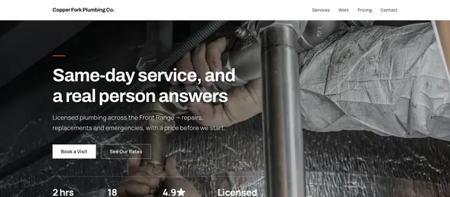Copper Fork Plumbing Co. — the plumber / hvac example homepage